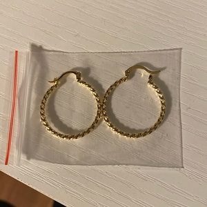 Gold Spiral Hoop Earrings